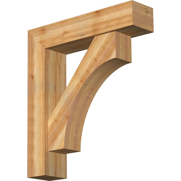 Ekena Millwork Westlake Block Rough Sawn Bracket w/ Offset Brace, Western Red Cedar, 8"W x 34"D x 38"H BKT0806X34X38WTL05RWR - main